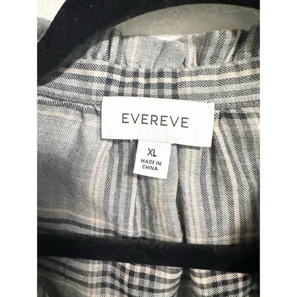 Evereve Declan Plaid Printed Top V Neck Balloon Sleeve Academia Preppy Size XL - Picture 6 of 6